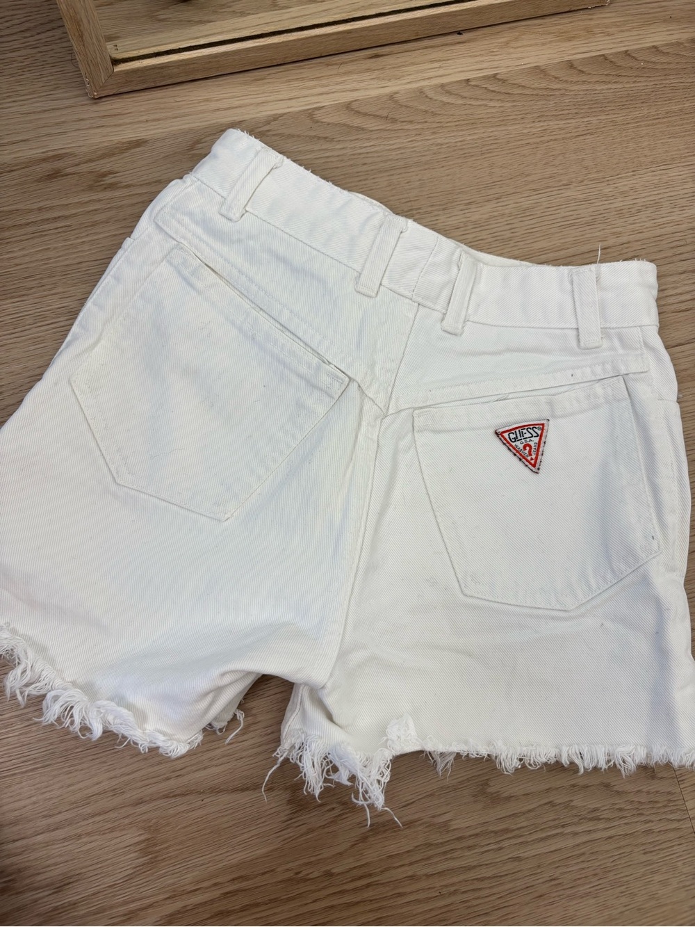 80s vintage Guess white denim shorts